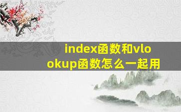 index函数和vlookup函数怎么一起用