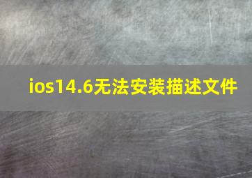 ios14.6无法安装描述文件