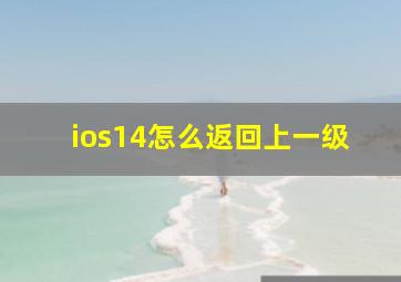 ios14怎么返回上一级