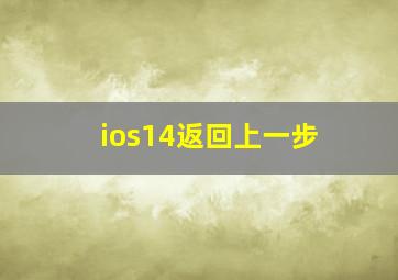 ios14返回上一步