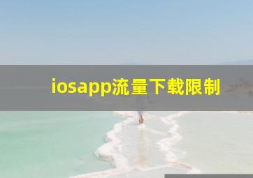 iosapp流量下载限制