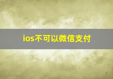 ios不可以微信支付