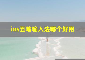 ios五笔输入法哪个好用