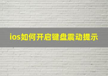 ios如何开启键盘震动提示