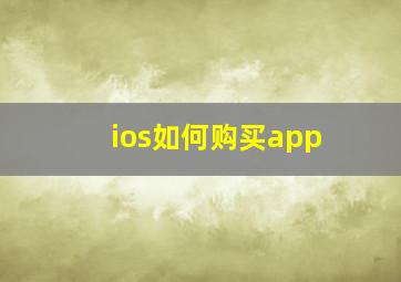 ios如何购买app