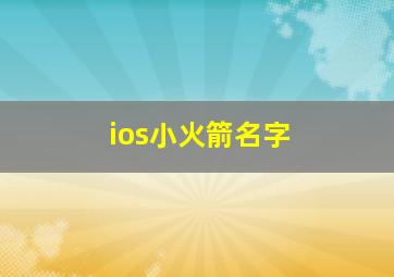 ios小火箭名字