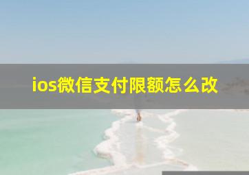 ios微信支付限额怎么改