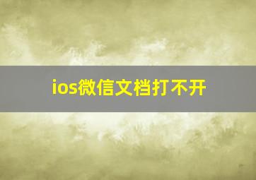 ios微信文档打不开