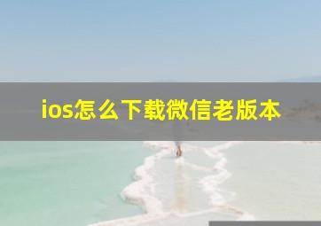 ios怎么下载微信老版本