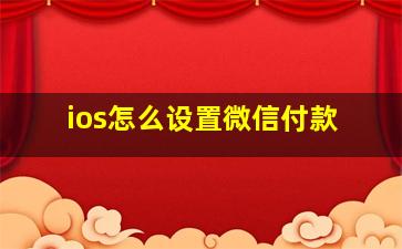 ios怎么设置微信付款