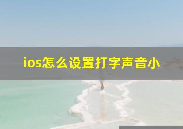 ios怎么设置打字声音小