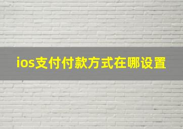 ios支付付款方式在哪设置