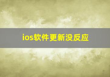 ios软件更新没反应