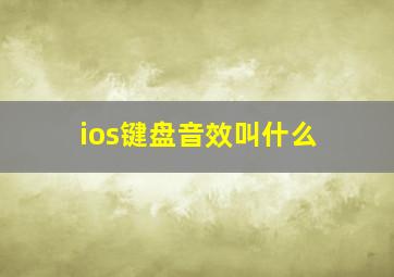 ios键盘音效叫什么