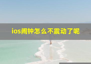 ios闹钟怎么不震动了呢