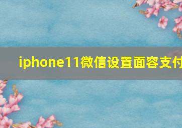 iphone11微信设置面容支付