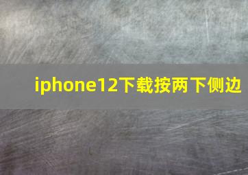 iphone12下载按两下侧边