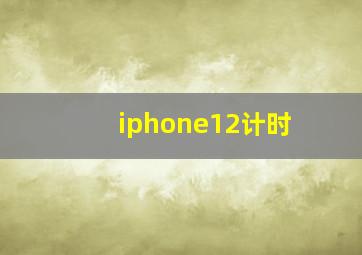 iphone12计时