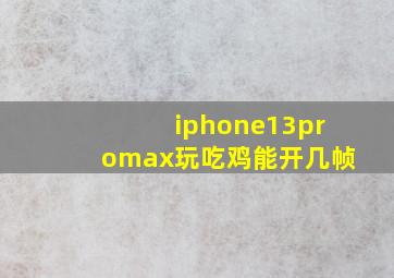 iphone13promax玩吃鸡能开几帧