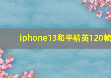 iphone13和平精英120帧