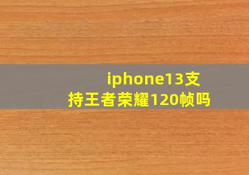 iphone13支持王者荣耀120帧吗