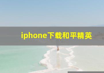 iphone下载和平精英