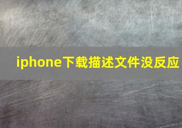 iphone下载描述文件没反应