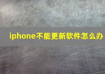 iphone不能更新软件怎么办