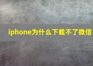 iphone为什么下载不了微信