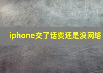 iphone交了话费还是没网络