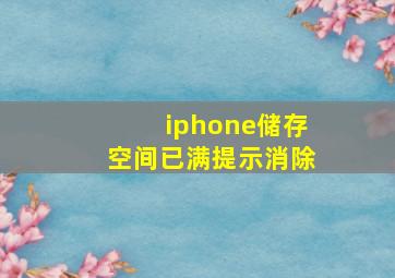 iphone储存空间已满提示消除