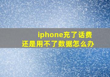 iphone充了话费还是用不了数据怎么办