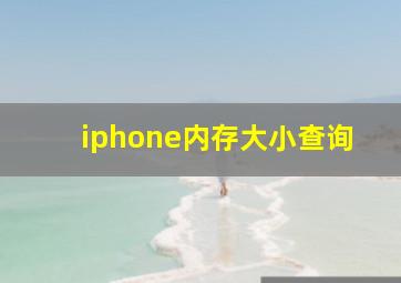 iphone内存大小查询