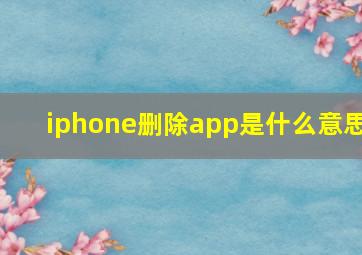 iphone删除app是什么意思