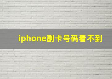 iphone副卡号码看不到