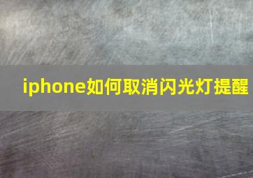 iphone如何取消闪光灯提醒