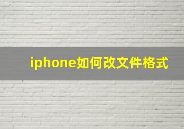 iphone如何改文件格式