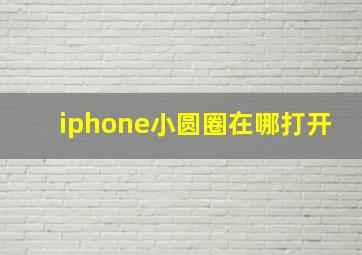 iphone小圆圈在哪打开