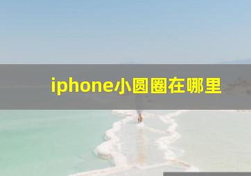 iphone小圆圈在哪里