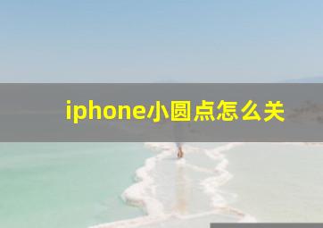 iphone小圆点怎么关