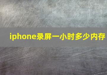 iphone录屏一小时多少内存