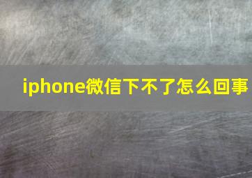 iphone微信下不了怎么回事