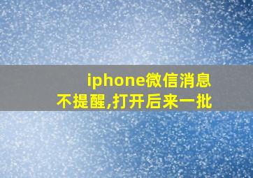 iphone微信消息不提醒,打开后来一批