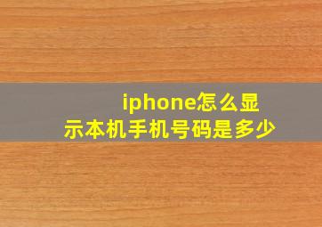 iphone怎么显示本机手机号码是多少