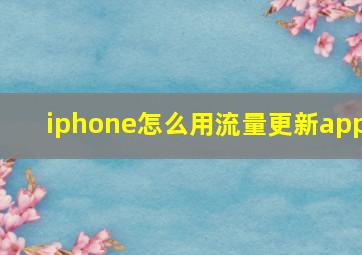 iphone怎么用流量更新app