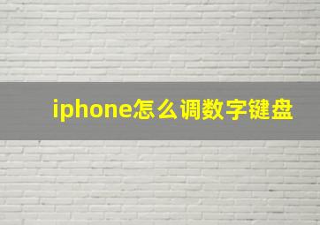 iphone怎么调数字键盘