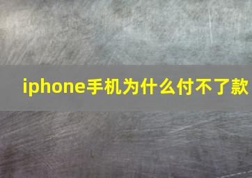 iphone手机为什么付不了款