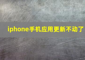 iphone手机应用更新不动了