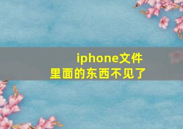 iphone文件里面的东西不见了