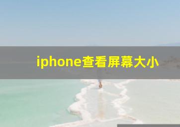 iphone查看屏幕大小